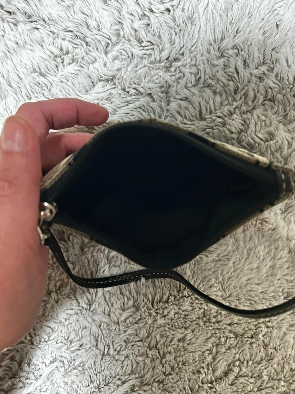 COACH Black Stripe Signature Jacquard Wristlet | Vintage Y2K | EUC